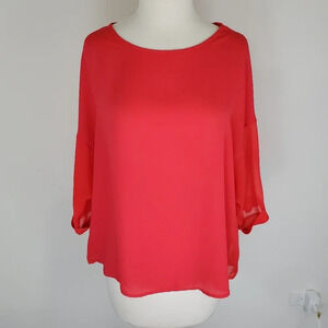 EVERLY SHEER POP OVER BLOUSE